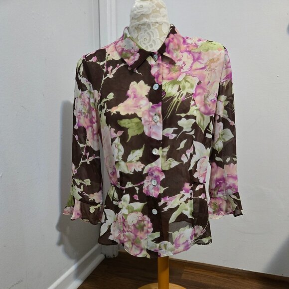 Lovely Pastel Floral Hand Sewn Top - Picture 7 of 8